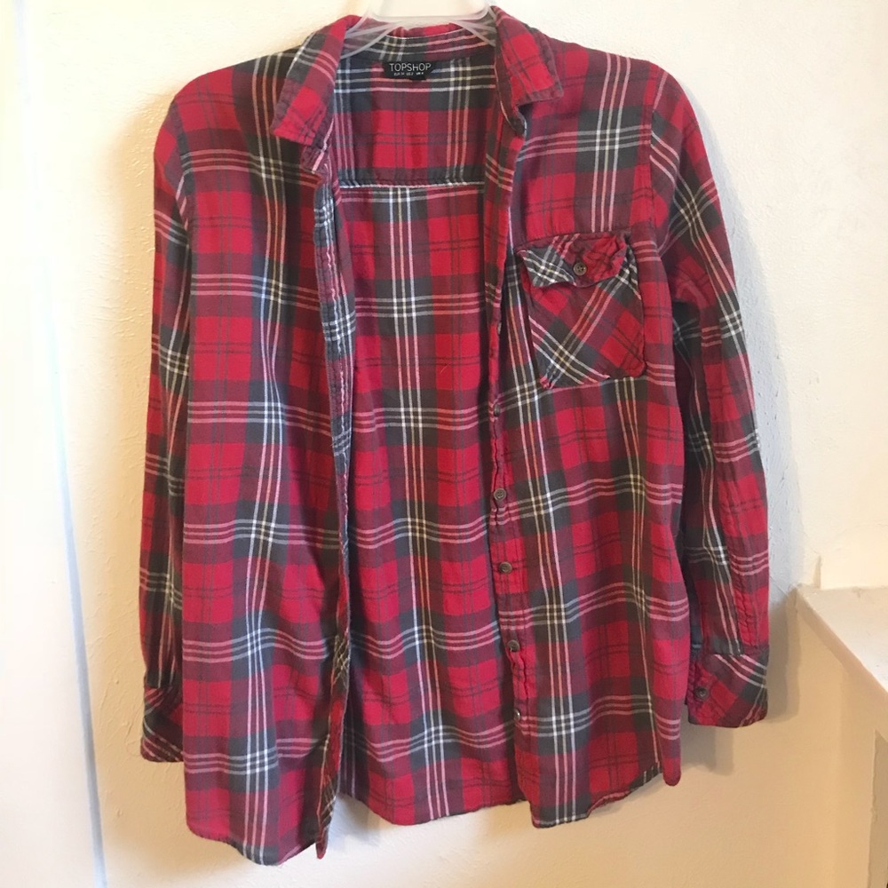 TopShop plaid button down